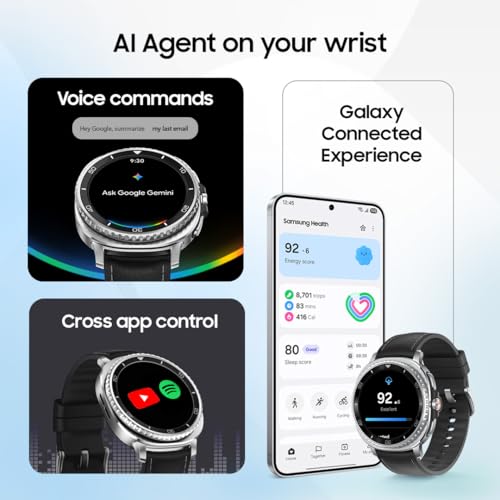 Image of Samsung Galaxy Watch8 Classic (46mm Bluetooth, Black) with 3nm Processor | Dual GPS | Sapphire Glass & Stainless Steel | 5ATM & IP68 | BP, ECG, IHRN & Vascular Load Monitoring | Anti-oxidant Index