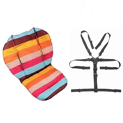 Twoworld Funda para cojín de asiento de silla alta para bebé, resistente al agua y correas para silla alta (arnés de 5 puntos), 1 traje