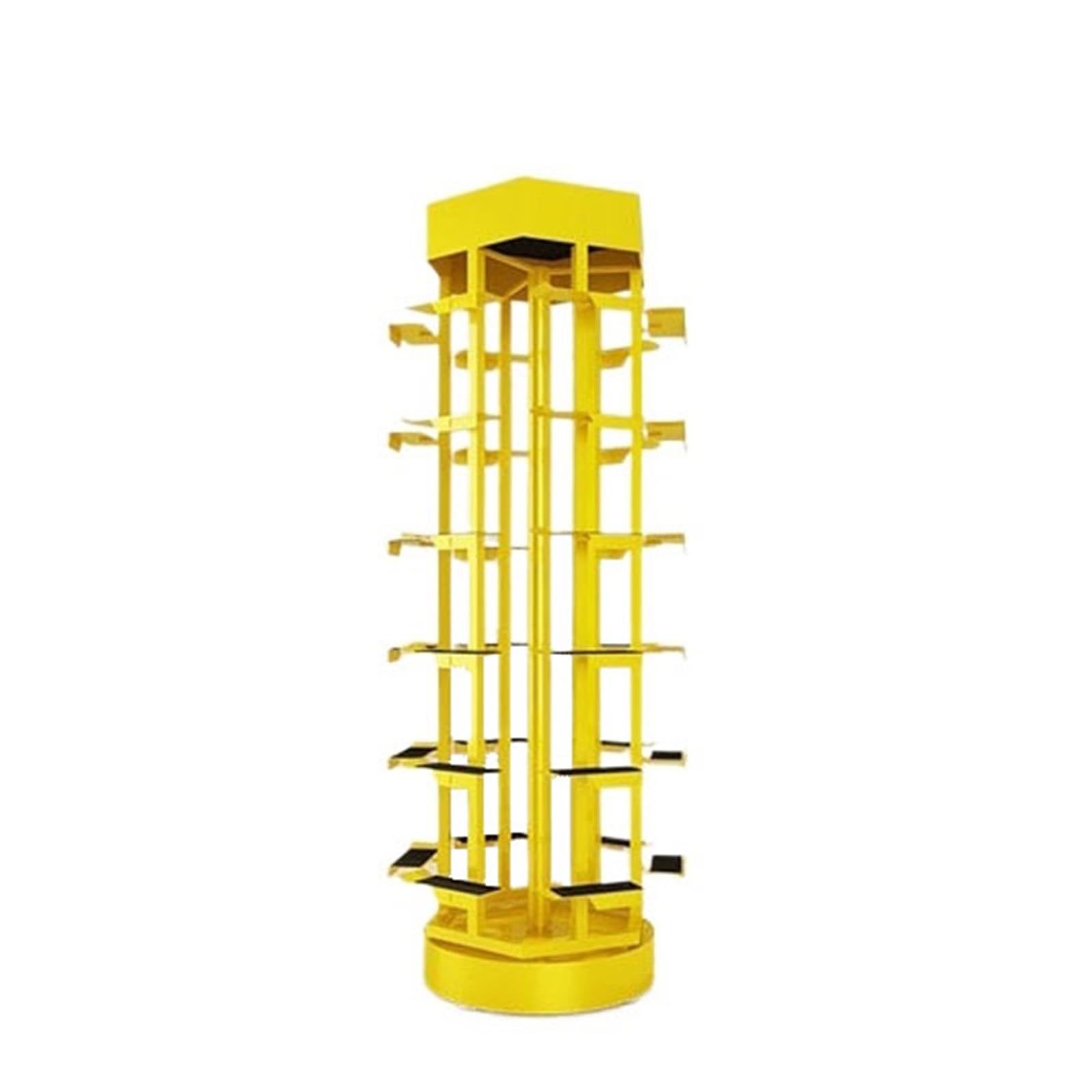 Clothing Rack Rotating Shoe Display Rack, Floor Standing Store, Clothing, Multi-layer Island(Gold)