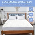 Greaton Breathable 1-inch Convoluted Egg Shell Foam Mattress Topper | Toppers for Mattresses Adds Ultimate Comfort, Reduces Back Pain, Perfect Body Support, Maintain Proper Posture, Queen, White