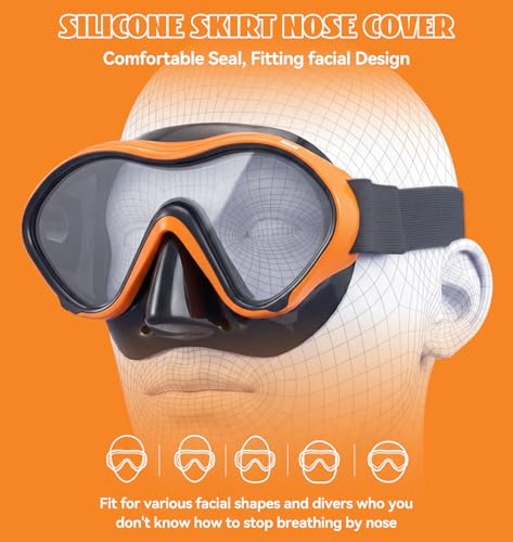 Aegend Kids Swim Goggles Snorkel Diving Goggles with Nose Cover for Kids 3-15, Knitted Fabric Strap, Anti-Fog No Leak - image 8
