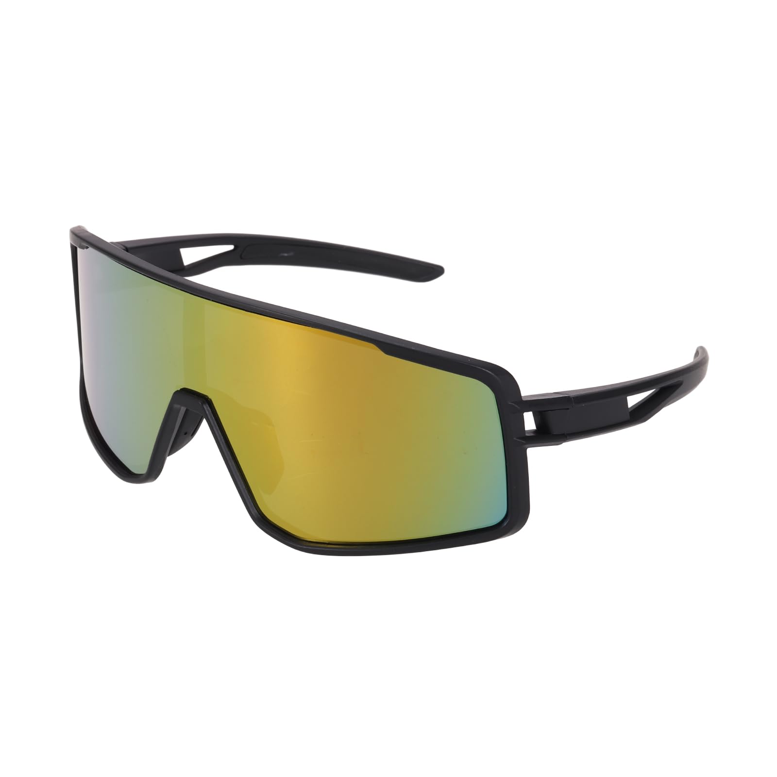 sourcing map Polarized Sports Sunglasses for Men Womens, UV400 Protection Cycling Sunglasses for Night Driving Running Skiing Fishing, Black Frame Glare Red