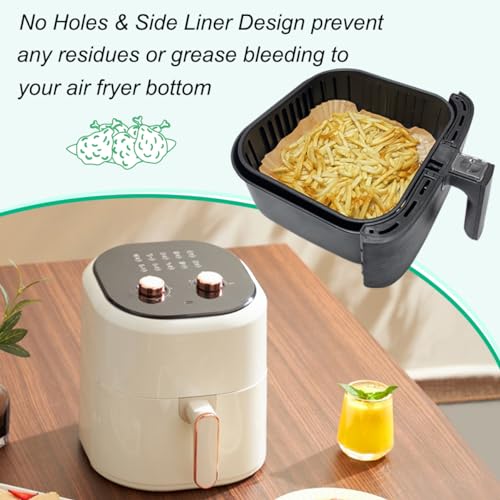 Image of BYKITCHEN 200pcs Air Fryer Liners, Compatible with Ninja Speedi 5.7L, Cosori 5.5L, Ninja MAX PRO /Philips 6.2L, 7.9Inch Large Air Fryer Liner, Baking Parchemnt Paper, Air Fryer Accessories for Kitchen
