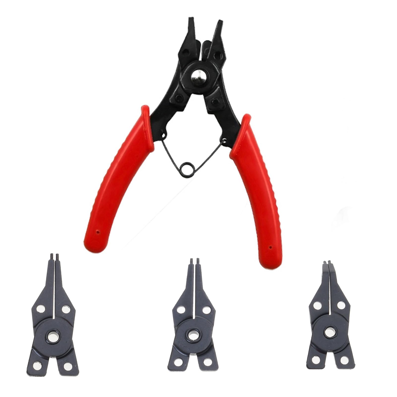 Jazuaiao 4 In 1 Circlip Pliers Needle Nose Pliers Retaining Rings For Installing Puller Locking Rings Shafts Ergonomic Handle