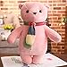 HUOQILIN Teddybärplüschtiere Stofftiere Unten Baumwollschals Kuscheltier Geschenk (Color : Pink, Size : 40cm)