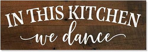Miniatura 8 de In this Kitchen, we dance Farmhouse Rustic Wall Art Kitchen Sign Home Decor Letrero de madera Regalo 6x18 B3-06180062019