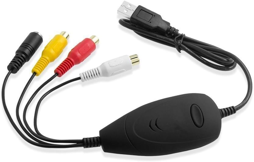 USB 2.0 RCA Audio Video Capture Adapter VHS to DVD Converter Recorder for Windows Xp, 2000, Vista, Window 7, Window 8 ,10