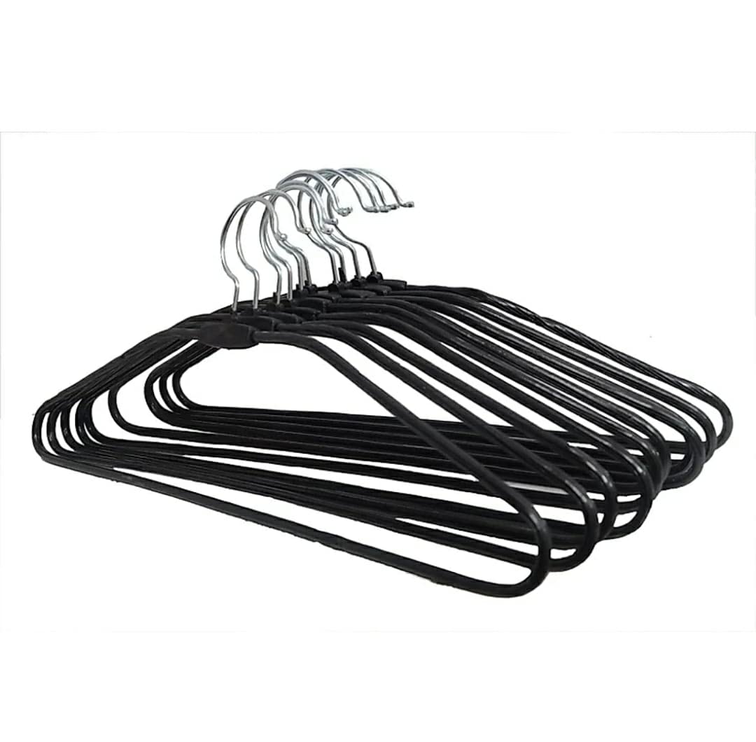 Quethink Private Limited Cloth Hanger Stainless Steel / with Plastic Coating Hanger for Hanging Saree, Kurta, Pant, Steel Pack of 20