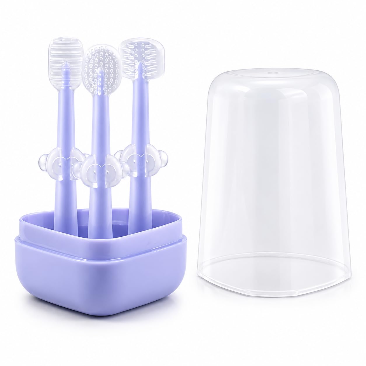 Joy Buzz Baby Silicone Finger Toothbrush Set of 3 with Storage Case | Soft BPA Free Infant Finger Toothbrush for Teeth & Gum Cleaning | Toddler Oral Care Brush for Newborn, Babies & Kids-image-47