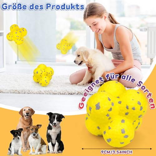 Jadyon Hundespielzeug UnzerstöRbar, Hundeball UnzerstöRbar für Aggressive Kauer, Hundeball Welpenspielzeug Ball Wicked Ball Dog Ball, Interaktiver Hundeball für Mittelgroße, Kleine Hunde und Welpen