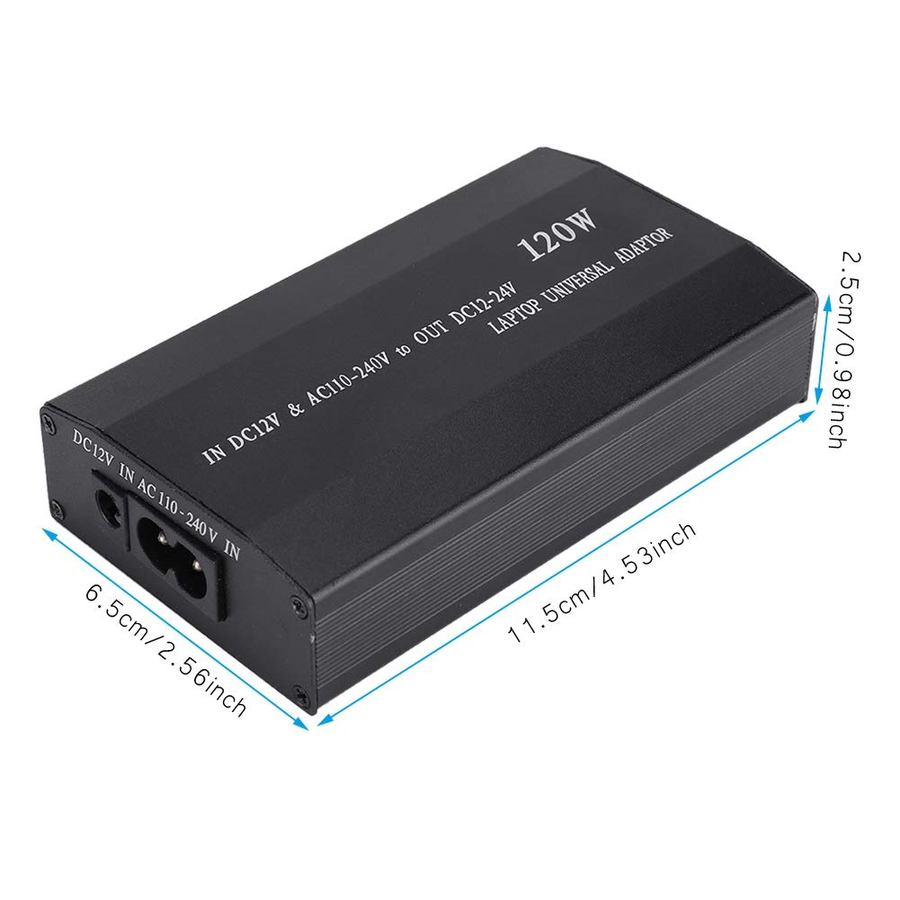 Cargador Universal para computadora portátil de 120 W CA Salida CC 12/15/16/18/19/20/22/24 V Cable de alimentación del Adaptador de Corriente con Conectores de 34 CC para el hogar/automóvil(EU)