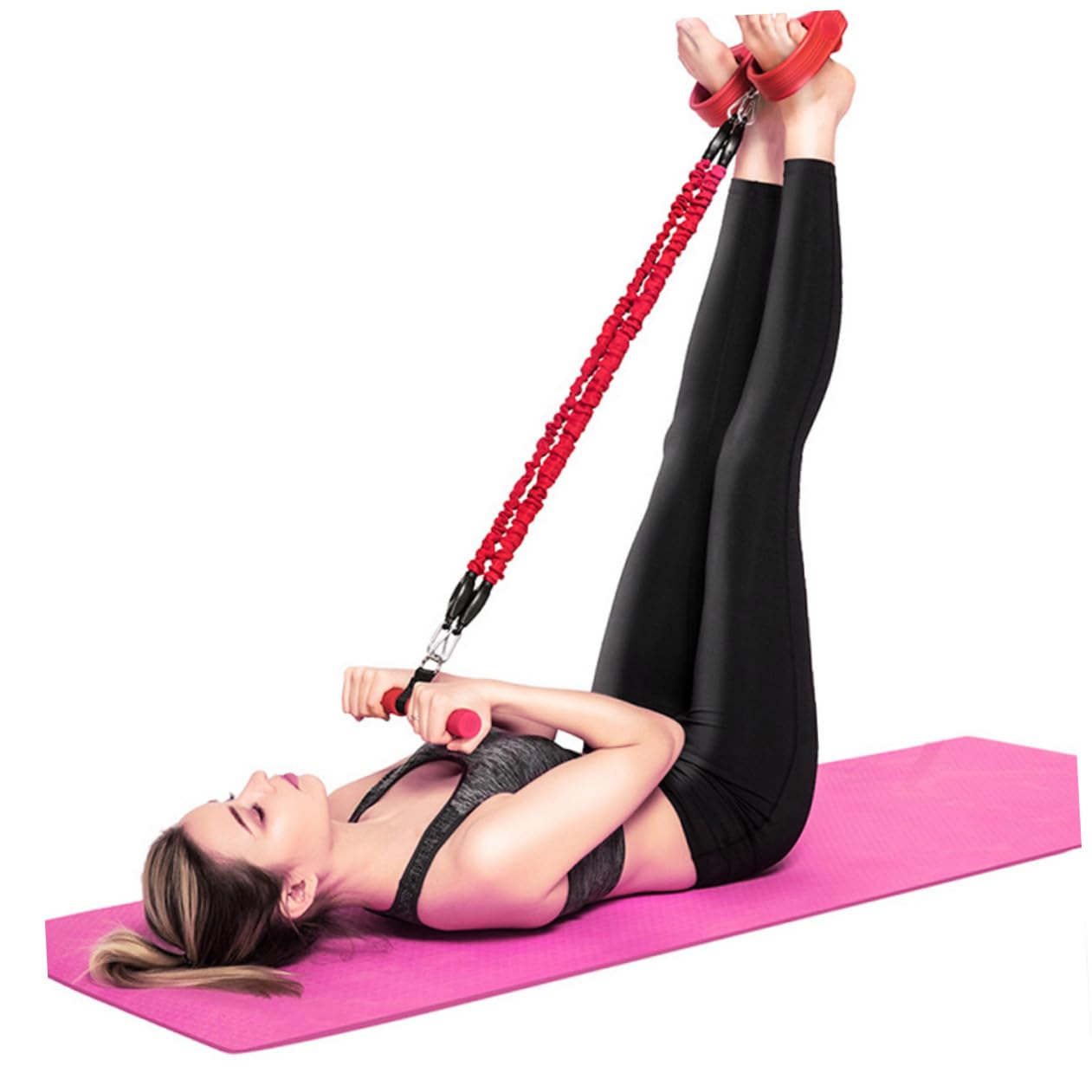 Set Di Funi Di Tensione Corda Fitness Sit up Banda Di Resistenza Corda Da Allenamento Estrattore Di Pedali Yoga Corda Per Lo Yoga Rifinitore Di Pancia Coulisse Elasticità Emulsione