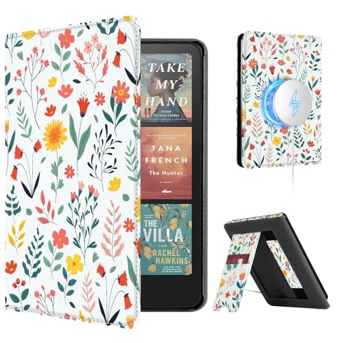 Image of CoBak Stand Case for 7 inch Kindle Paperwhite 12th Gen 2024 and Kindle Colorsoft with Hand Strap - Compatible with iPhone MagSafe, for Samsung /Belkin /Anker Wireless Charging Pads, Durable, Auto Sleep Wake