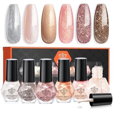 Modelones Gold Glitter Nail Polish Set Cover