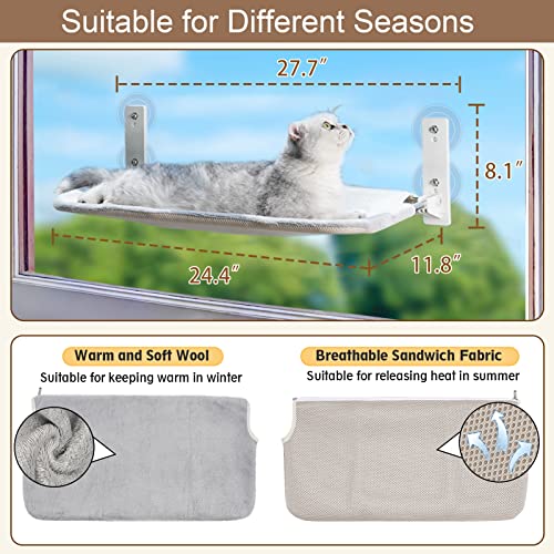 Pupagree Cordless Folding Cat Window Perch, Cat Hammock For Window And Wall, With 4 Suction Cups, Sturdy Setal Frame For Glass Windows And Interior Walls (Large) #TOP1