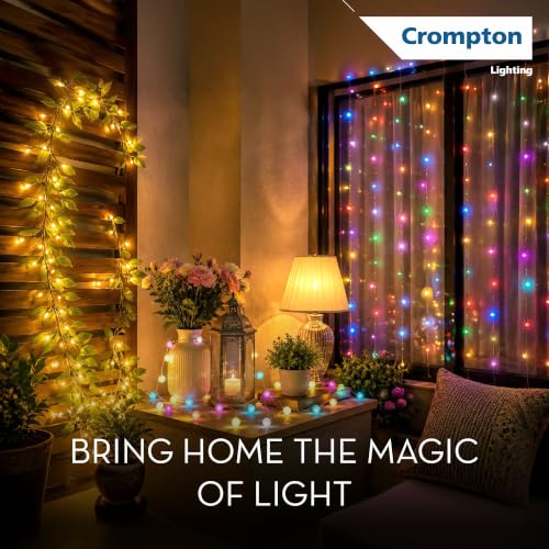 Image of Crompton Galaxy Festive Light- Leaf I 4Meter 5W Warm White Lights | Pack of 1 | 4Meter, 180 LEDs | Direct 2-pin Plug, BIS Safe Wire | for Home Decoration, Diwali, Festival, Birthday, Marriage