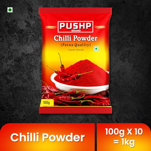 Image of Pushp Brand Chilli Powder 100g (Pack of 10) - Neutral Spicy Red Chilli Powder