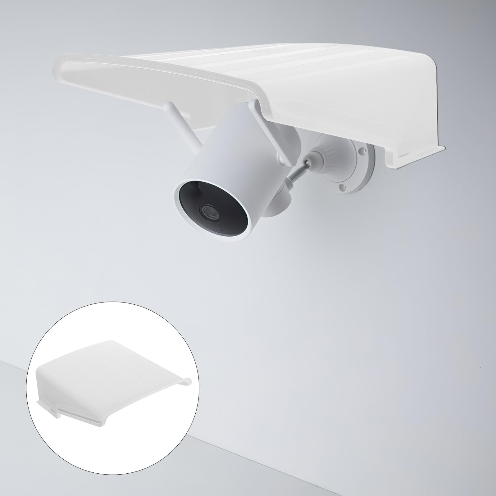 SECFOU Funda para Cámara de Seguridad Exterior 4 Unidades, Cubierta Protectora Resistente Intemperie, Parasol y Protector contra Lluvia y Polvo, Compatible CCTV al Aire Libre