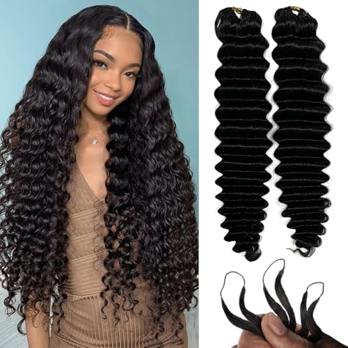 Feather Human Hair Crochet Bundles Knotless Deep...