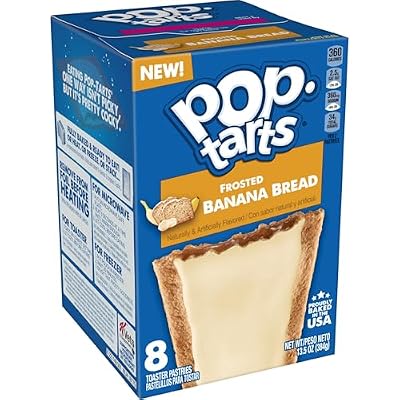 Pop-Tarts Toaster Pastries, Breakfast Foods, Kids Snacks, Frosted Banana Bread (96 Pop-Tarts)