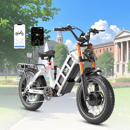 eAhora Juliet Pro II [2025] Dual Motor Electric Bike for Adult, 4400W & 43MPH, 60V 70Ah 220 Miles Long Range Ebike, 20
