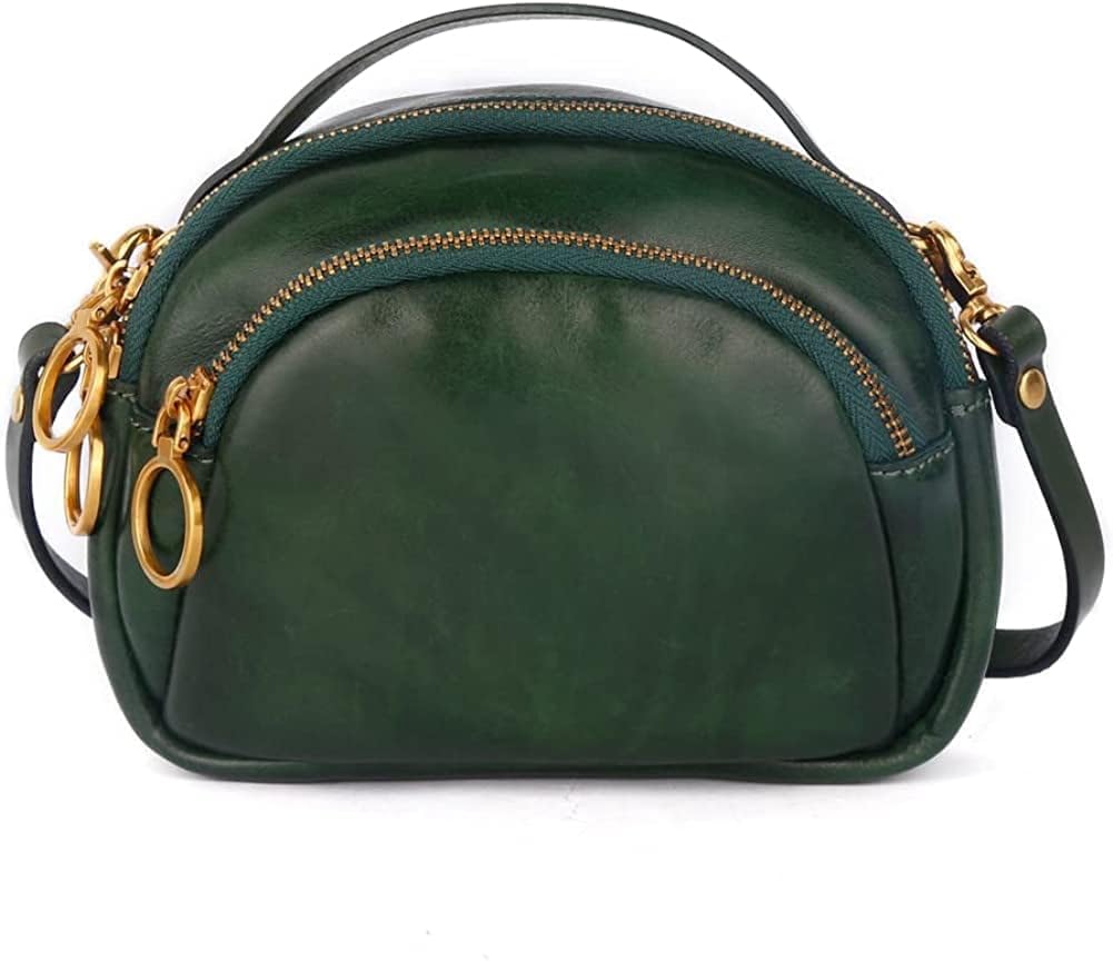 LESSO Crossbody Bag for Women Retro Shoulder Purse Genuine Leather Satchel Handbag for Work