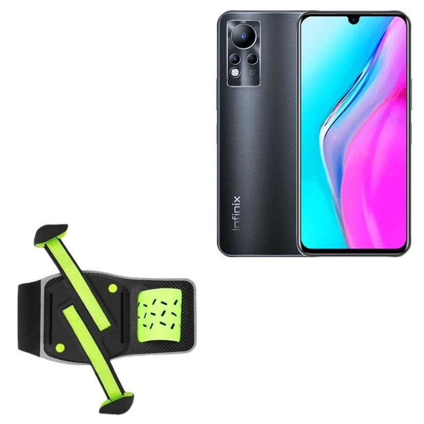 BoxWave Holster Compatible with Infinix Note 11 - FlexSport Armband, Adjustable Armband for Workout and Running - Stark Green
