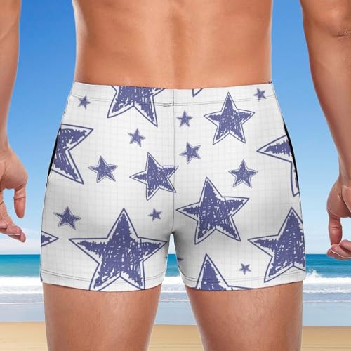 Swimming trunks pourpre étoilé homme au design boxer stretch et moderne