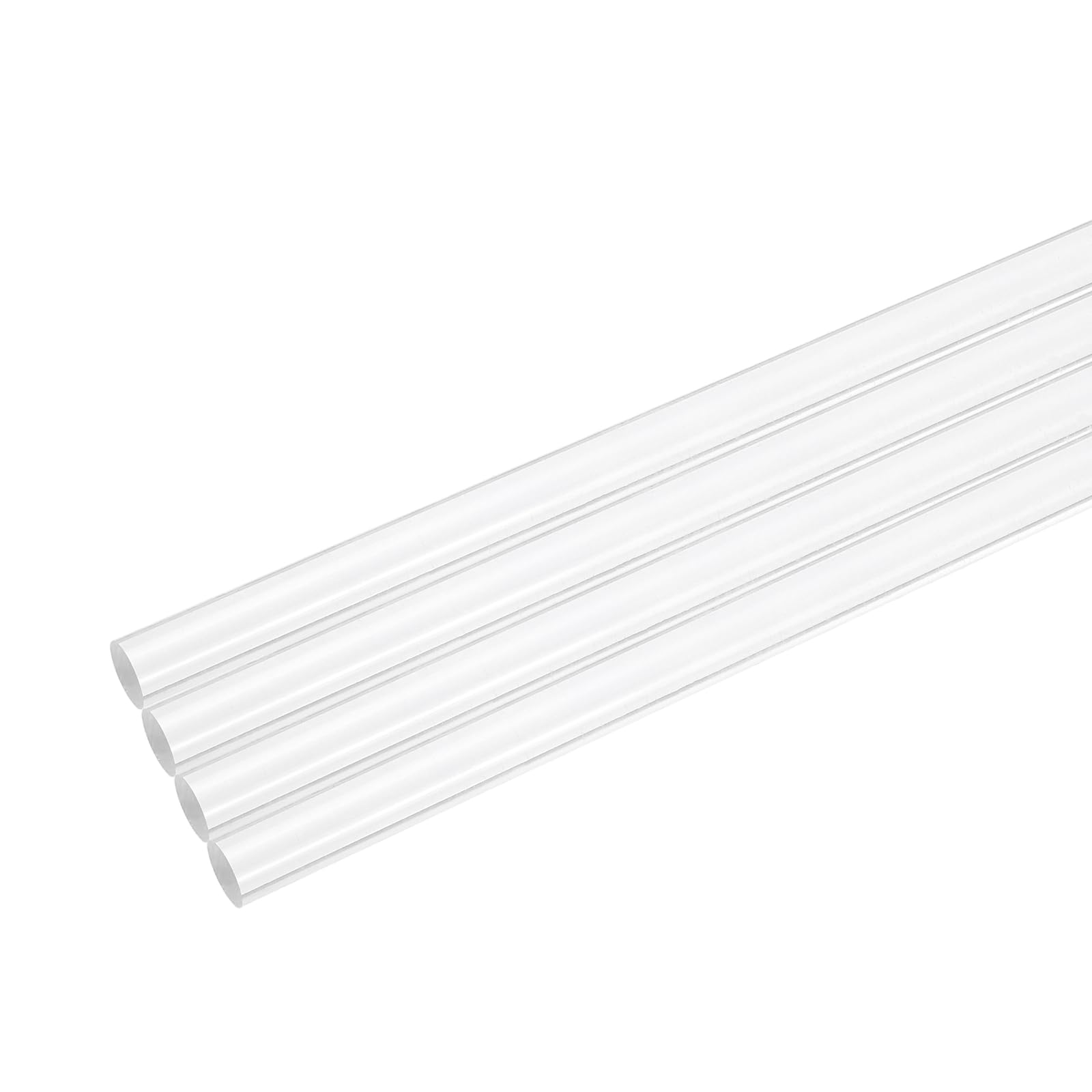 sourcing map 4 aste rotonde in acrilico trasparente, 12 mm x 200 mm, per fai da te, illuminazione, giardinaggio, decorazione, 12 mm x 200 mm
