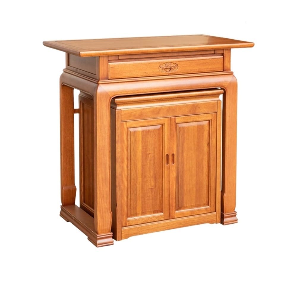 Mobiletto Set tavolo da altare espositore tradizionale in legno(Brass,Piccolo)