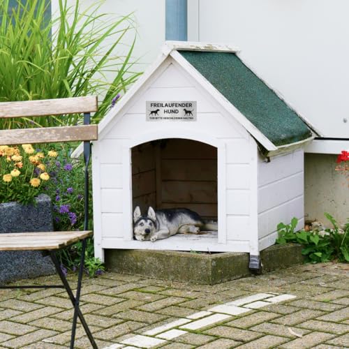 Hinweisschild Freilaufender Hund Tor bitte geschlossen halten 20x8 cm Vorsicht Hund