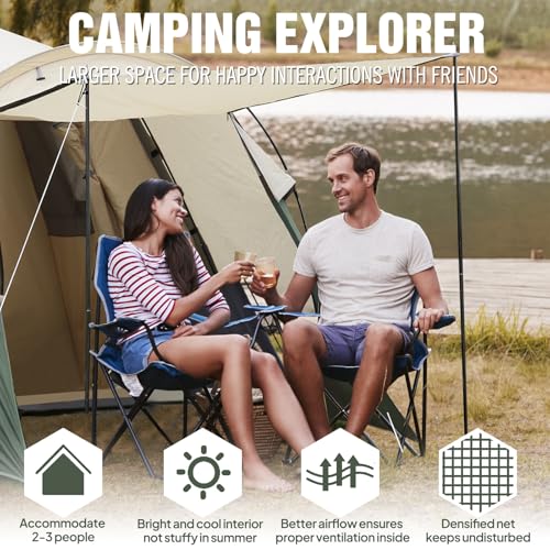 Chihee Camping Tent 2-3 Person Pop Up with Hydraulic Structure Family Tents Waterproof Windproof Outdoor Shelter Travelling Spacious One-Room Layout Quick Setup Durable Fiberglass & Aluminum Frame - image 2