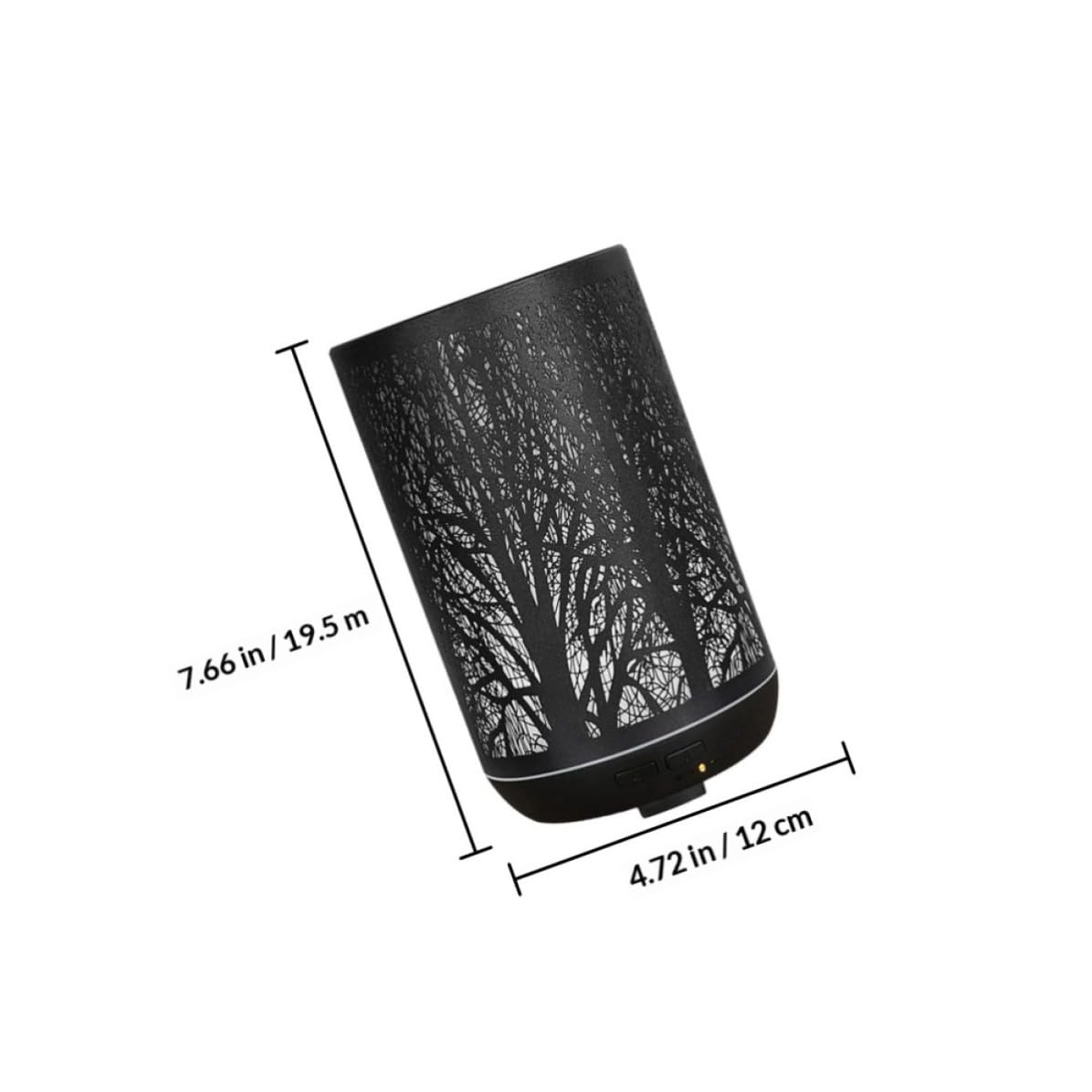 Diffusore di Aromi per e Umidificatore da 300ml in Ferro Nero Protezione Antispreco e Funzionamento Silenzioso Studio e Biblioteca