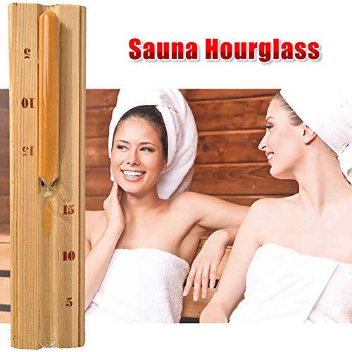 Bulary Spa Sauna Hourglass Wooden Timing Sand Timer Countdown Clock Sauna Steam Room Accessories Wooden Sauna Hourglass Countdown Clock 15 Minutes