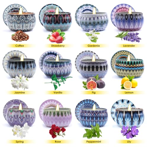 Scented Candles Gifts for Women, 12 Pack Candle Gift Set, Natural Soy Wax Aromatherapy Candles, Gift Sets Idea for Her, Girls, Friends, Mother's Day, Birthday, Valentines, Anniversary - Image 4