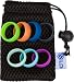 SILO Silicone Wedding Rings Set + Gift Bag - 9mm Men OR 6mm Women, Blue, Green, Orange OR Purple, Blue, Mint