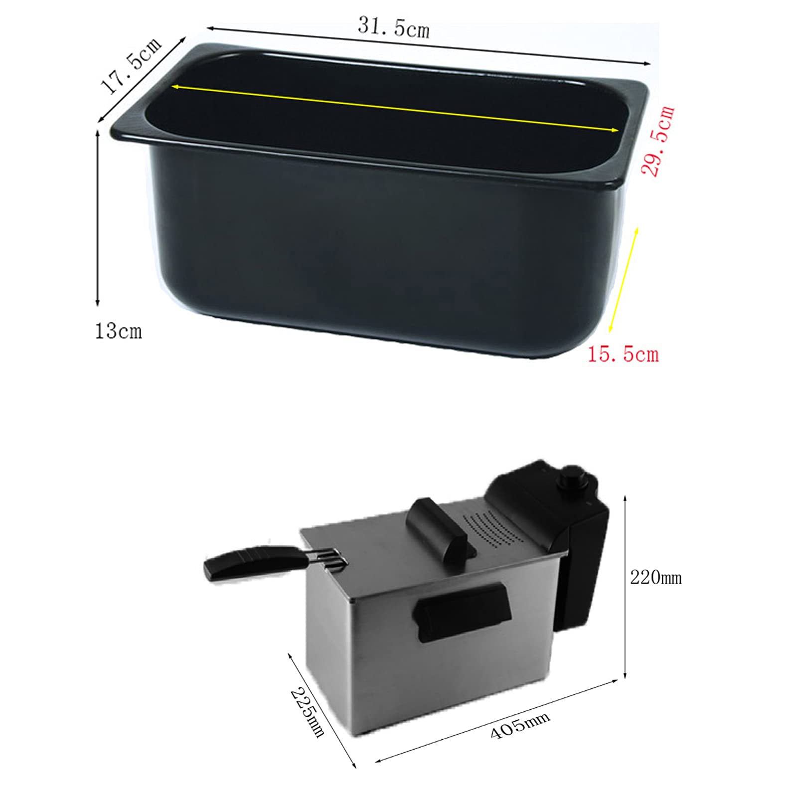 Filtro Friggitrice 3L Grande Cestello Friggitrice Friggitrice Filtro Olio con Filtro Odori Lavabile in Lavastoviglie Acciaio Inossidabile Smaltato Filtro Friggitrice Isolamento Termico Maniglia per Il