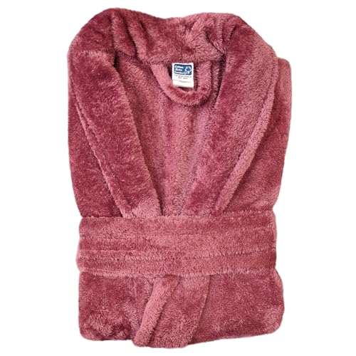 Image of CB HOME Luxury Plush Microfiber Bath Robe For Unisex Shawl Collar Style Bathrobe With Long Sleeves Super Soft Highly Absorbent Fabric
