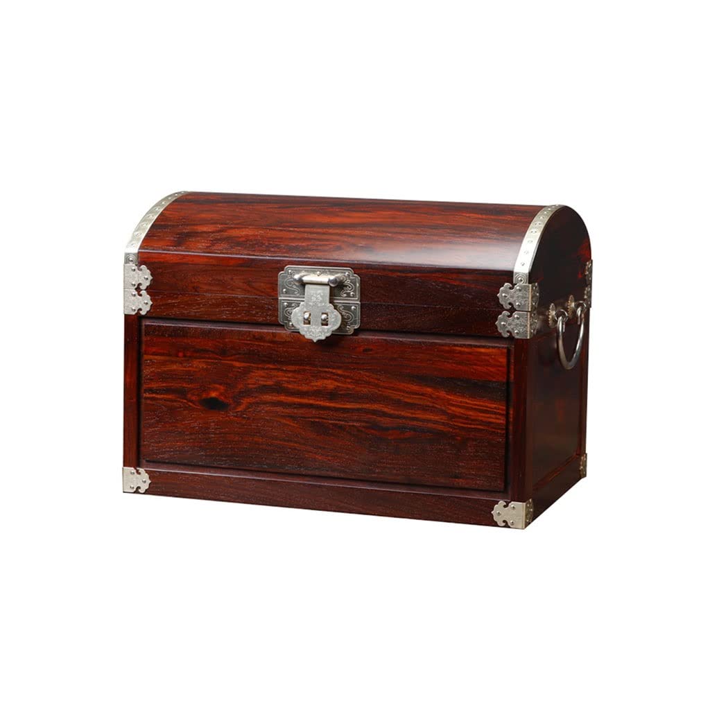 HVMBEUGOS Jewelry Box Solid Wood Jewelry Box Chinese Retro Storage Box Ring Earring Necklace Bracelet Watch Small Jewelry Storage Box Jewelry Box 11.81 Inches Jewelry Organizer (B)
