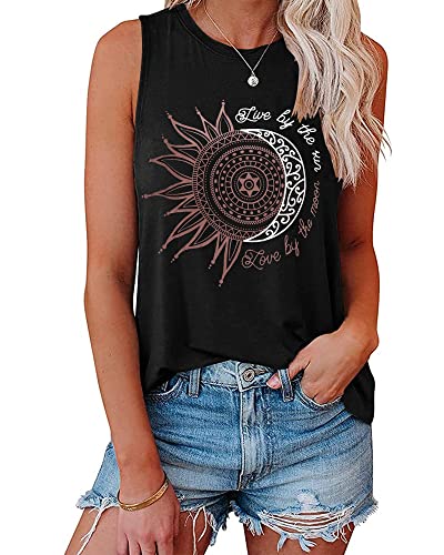 IRISGOD Womens Tank Tops Loose Fit Summer Cute Graphic Sleeveless Shirts Workout Basic Tunic