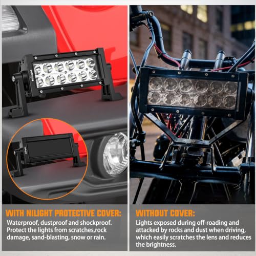 Image of Nilight 7.5 Inch 36 W Spot LED Light Bar Black Cover