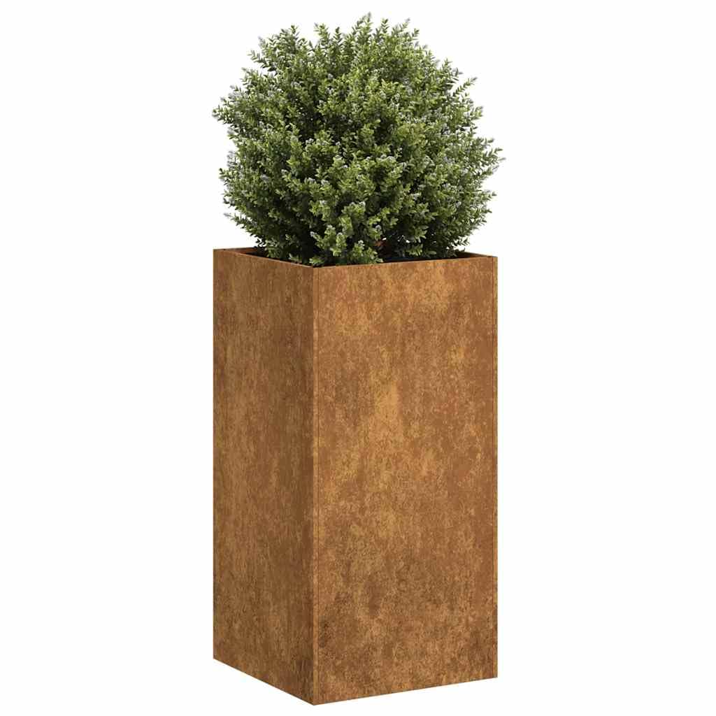 Fioriera, Rialzato da giardino Contenitore per piante Fioriere da esterno Vasi per piante Adatto per Patio Giardino Caffetterie Bar Arrugginita 40x40x80 cm in Acciaio Corten