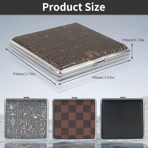 4 Stück Leder Zigarettenetui Metall,Cigarette Case Mit Gummiband,Zigarettenetuis Für Herren Damen,Zigaretten Schachteln Feuchtigkeitsbeständig,Fasst 20 Zigaretten,Zigarettenbox für Hosen und Hemdtasch