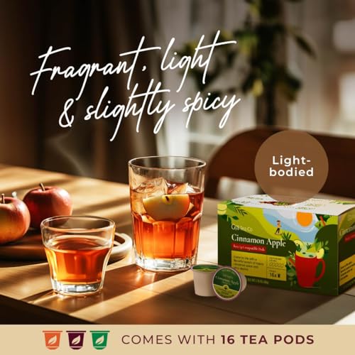 Image of Gya Tea Co Cinnamon Apple Tea Gift Set (16 Count) - Decaf Tea Pod for Lovers Get Well Gifts - Manually Harvested - Enjoy Hot or Iced