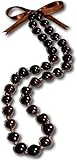 Native Treasure 32' Kukui Nut Necklace – Genuine Brown Glossy Kukui Nuts – Unisex Hawaiian Lei & Meditation Worry Beads – Handmade in the Philippines