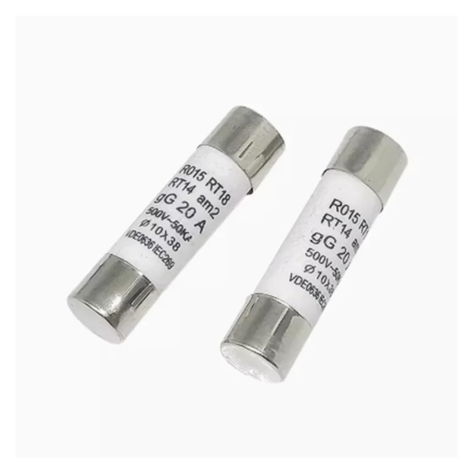 Tubos fusibles cerámicos, Fusibles cerámicos, fusible cerámico de 10x38 mm, 500 V, RO15, RT18, RT14, paquete 5 o 10 unidades(1a,10 pieces)