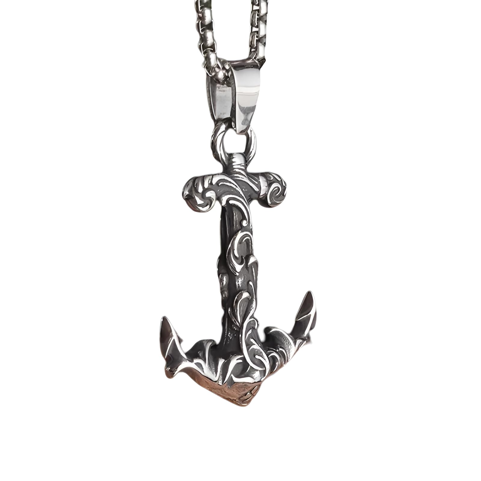 GXNRHG HHRLCH Collana Pirata Argento Sterling 925 per Donna Uomo Catena con Ancora Pirati dei Caraibi Marinaio Ciondolo con Ancora Gioielli Collana con Teschio Accessori Jack Sparrow