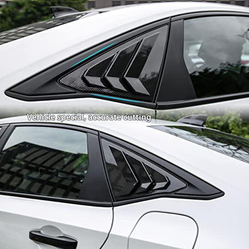 Image of Thenice for 11th Gen Civic Rear Side Window Louvers Racing Style Triangular Window Glass Blinds Compatible with Honda Civic Sedan 2022 2023 2024 2025 2026 -Carbon Fiber Grain