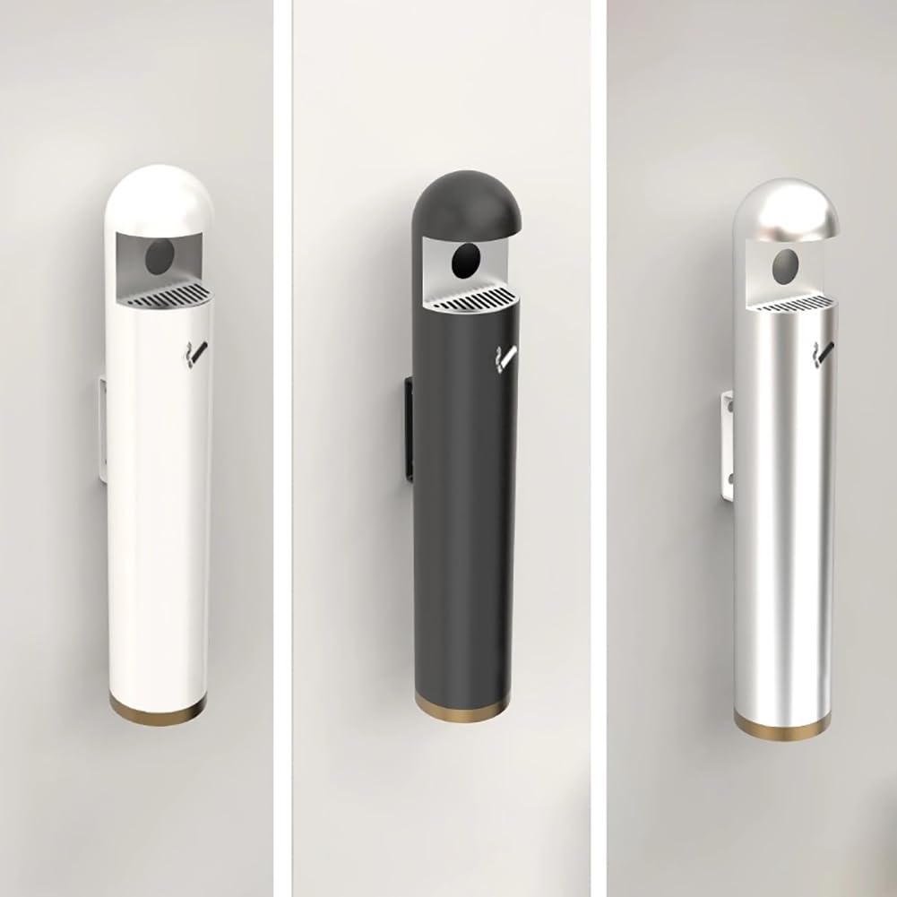 Colonne Cendrière Murale pour Zones Fumeurs, Collecteur De Mégots en Acier Inoxydable, Collecteur De Mégots Commercial, Cendrier Cylindrique Compact, Gain De Place,B