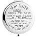 DIDADIC Sister Gifts from Sister Brother, Sisters Birthday Gift Ideas, for Girls, Engraved Gifts for Mothers Day, Graduation Present for Her (Silver, to My Sister 2.6inch)